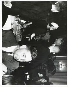 Lady Bird Johnson, Carl Albert and others at a luncheon on January 9, 1965, 1965-01-09