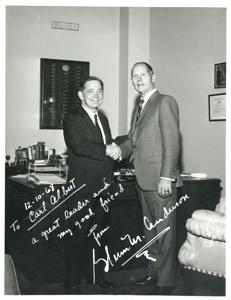 Carl Albert shaking hands with Glenn M. Anderson., 1950-01-01 - 1976-12-31