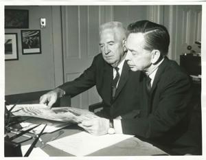 Carl Albert with unidentified men., 1950-01-01 - 1976-12-31