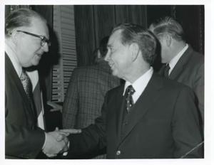 Carl Albert with unidentified people., 1950-01-01 - 1976-12-31