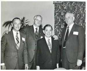 Carl Albert posing with three unidentified men., 1950-01-01 - 1976-12-31