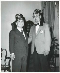 Carl Albert standing with members of the Capitol Hill Shrine Club., 1950-01-01 - 1976-12-31