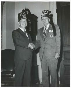 Carl Albert standing with members of the Capitol Hill Shrine Club., 1950-01-01 - 1976-12-31