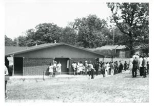 Carl Albert at the dedication of the housing projects at Tishomingo. June 1971, 1971-06-01