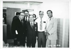 Carl Albert at the dedication of the housing projects at Tishomingo. June 1971, 1971-06-01