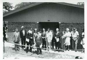 Carl Albert at the dedication of the housing projects at Tishomingo. June 1971, 1971-06-01