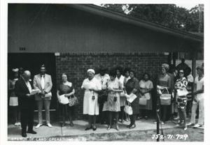 Carl Albert at the dedication of the housing projects at Tishomingo. June 1971, 1971-06-01