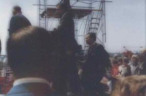 Carl Albert at the dedication of the McClellan-Kerr Arkansas River Navigation System., 1971-06-05