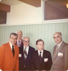 Carl Albert at the Oklahoma State Fairgrounds. He was giving a speech at the Energy Program. Ray Trent is also present. September 29, 1973, 1973-09-29