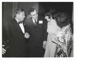 Carl Albert with Buster Highe and Chris Murphy at a Carl Albert appreciation dinner., 1950-01-01 - 1976-12-31
