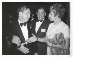 Carl Albert and his wife Mary Albert with an unidentified couple at the Carl Albert appreciation dinner., 1950-01-01 - 1976-12-31