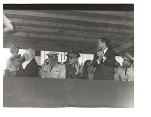 Carl Albert with a Naval officer looking over a report., 1950-01-01 - 1976-12-31
