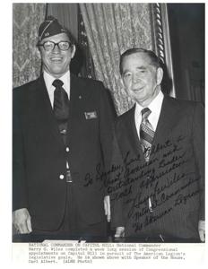 Carl Albert and some military officers on a speaker&#39;s platform., 1950-01-01 - 1976-12-31