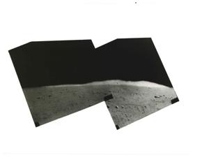 Moon photo taken by Surveyor I. June 1966, 1966-06-03