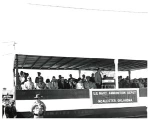 Float at Armed Forces Day parade in McAlester, Oklahoma. 1973, 1973-05-19