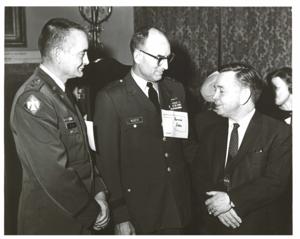 Carl Albert with astronauts in Speaker&#39;s office., 1950-01-01 - 1976-12-31