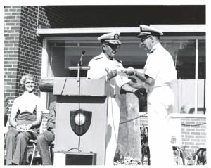 Parade in McAlester, Oklahoma on Armed Forces Day. Carl Albert and Henry Bellmon are pictured in 3845, 1950-01-01 - 1976-12-31