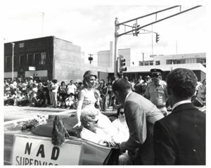 Parade scenes in McAlester, Oklahoma on Armed Forces Day. 1974, 1974-05-18