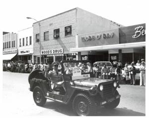 Parade scenes in McAlester, Oklahoma on Armed Forces Day. 1974, 1974-05-18
