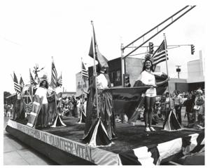 Parade scenes in McAlester, Oklahoma on Armed Forces Day. 1974, 1974-05-18