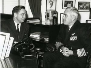 Carl Albert with a military general., 1968-01-01 - 1968-12-31