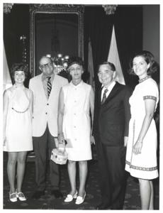 Carl Albert with Tom Moore of Wewoka, Oklahoma. March 1971, 1971-03-01