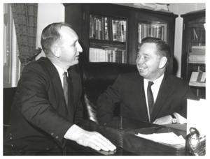Carl Albert with Mr. and Mrs. Delbert Ronnsaville, 1970, 1970-01-01 - 1970-12-31
