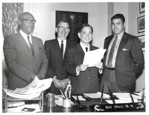 Carl Albert with an unidentified group., 1950-01-01 - 1976-12-31