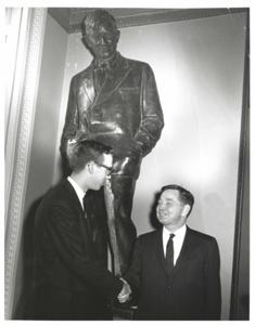 Carl Albert with two recipients of the Seal of a Presidential Classroom Young Americans. (same as #4259)., 1950-01-01 - 1976-12-31