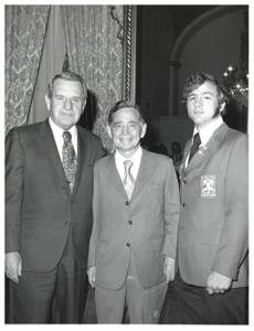 Carl Albert with two women., 1950-01-01 - 1976-12-31