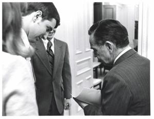 Carl Albert with Roger Henson. August 1, 1971, 1971-08-01