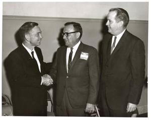 Carl Albert with unidentified couple., 1950-01-01 - 1976-12-31