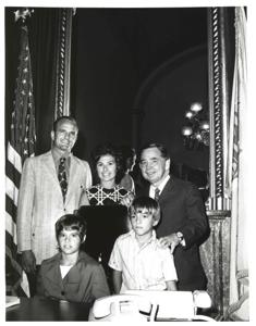 Carl Albert with unidentified people., 1950-01-01 - 1976-12-31