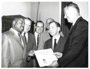 Carl Albert with an unidentified boy., 1950-01-01 - 1976-12-31
