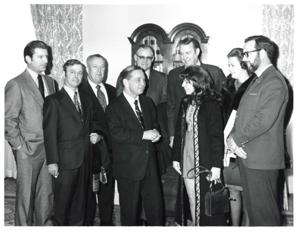 Earl Butz, Gerald R. Ford, Carl Albert, and Richard Hiendlmaye. May 1974, 1974-05-01