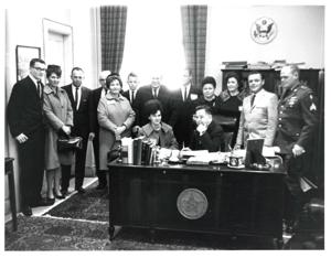 Carl Albert with unidentified people., 1950-01-01 - 1976-12-31