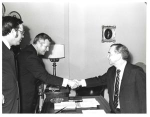 Carl Albert with unidentified people., 1950-01-01 - 1976-12-31