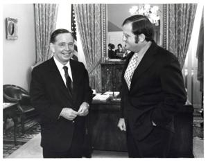 Carl Albert with an unidentified family., 1950-01-01 - 1976-12-31
