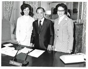 Carl Albert with two girls., 1950-01-01 - 1976-12-31