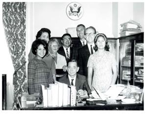 Carl Albert with unidentified people., 1950-01-01 - 1976-12-31