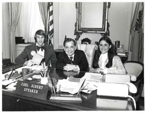 Carl Albert with Jim Emmons., 1973-04-02