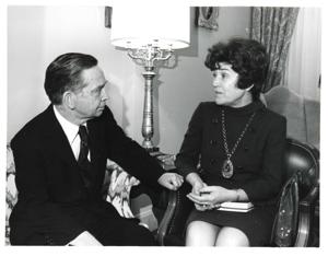 Carl Albert with unidentified people., 1950-01-01 - 1976-12-31