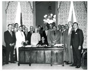Carl Albert with unidentified people., 1950-01-01 - 1976-12-31