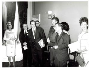 Carl Albert with John T. Koen, Cy Perkins, and an unidentified woman., 1950-01-01 - 1976-12-31