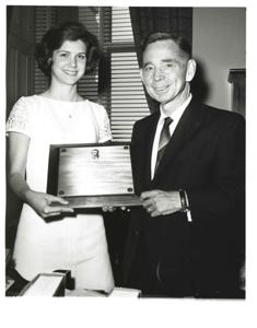 Carl Albert with Nancy Byrd. April 1963, 1963-04-01