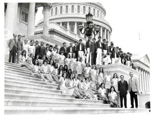 Carl Albert, John N. Happy Camp, and girl on the Capitol steps., 1950-01-01 - 1976-12-31