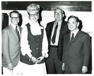 Carl Albert with a group., 1950-01-01 - 1976-12-31