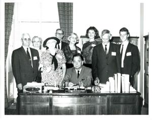 Carl Albert with unidentified people., 1950-01-01 - 1976-12-31