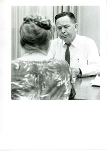 Carl Albert with unidentified people., 1950-01-01 - 1976-12-31