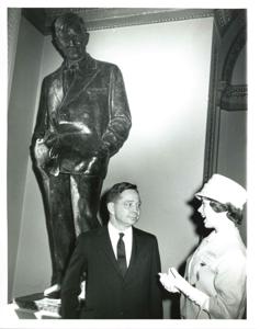 Carl Albert with a group of Oklahoma automobile dealers. February 24, 1972, 1972-02-24
